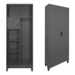 Zogi metal wardrobe with partition in anthracite 70x40x190cm