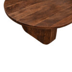 Coffee table Kane solid acacia wood in walnut color 110x72x38cm - Image 5
