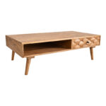 Coffee table Kaldio solid acacia wood in natural color 120x60x40cm - Image 2