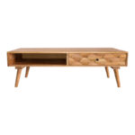 Coffee table Kaldio solid acacia wood in natural color 120x60x40cm - Image 4