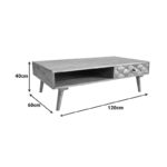 Coffee table Kaldio solid acacia wood in natural color 120x60x40cm - Image 5