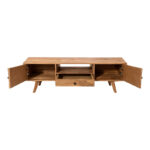 Tv stand Firpo solid acacia wood in natural color 130x35x45cm - Image 5