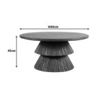 Coffee table Havai solid mango wood walnut D80x45cm - Image 3