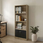 Tekaro bookcase sonoma-anthracite 60x29x166cm