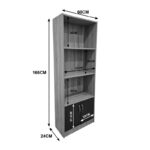 Tekaro bookcase sonoma-anthracite 60x29x166cm - Image 5