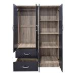 Four-door wardrobe with 2 drawers Athos anthracite-sonoma 120.5x42x181cm - Image 4