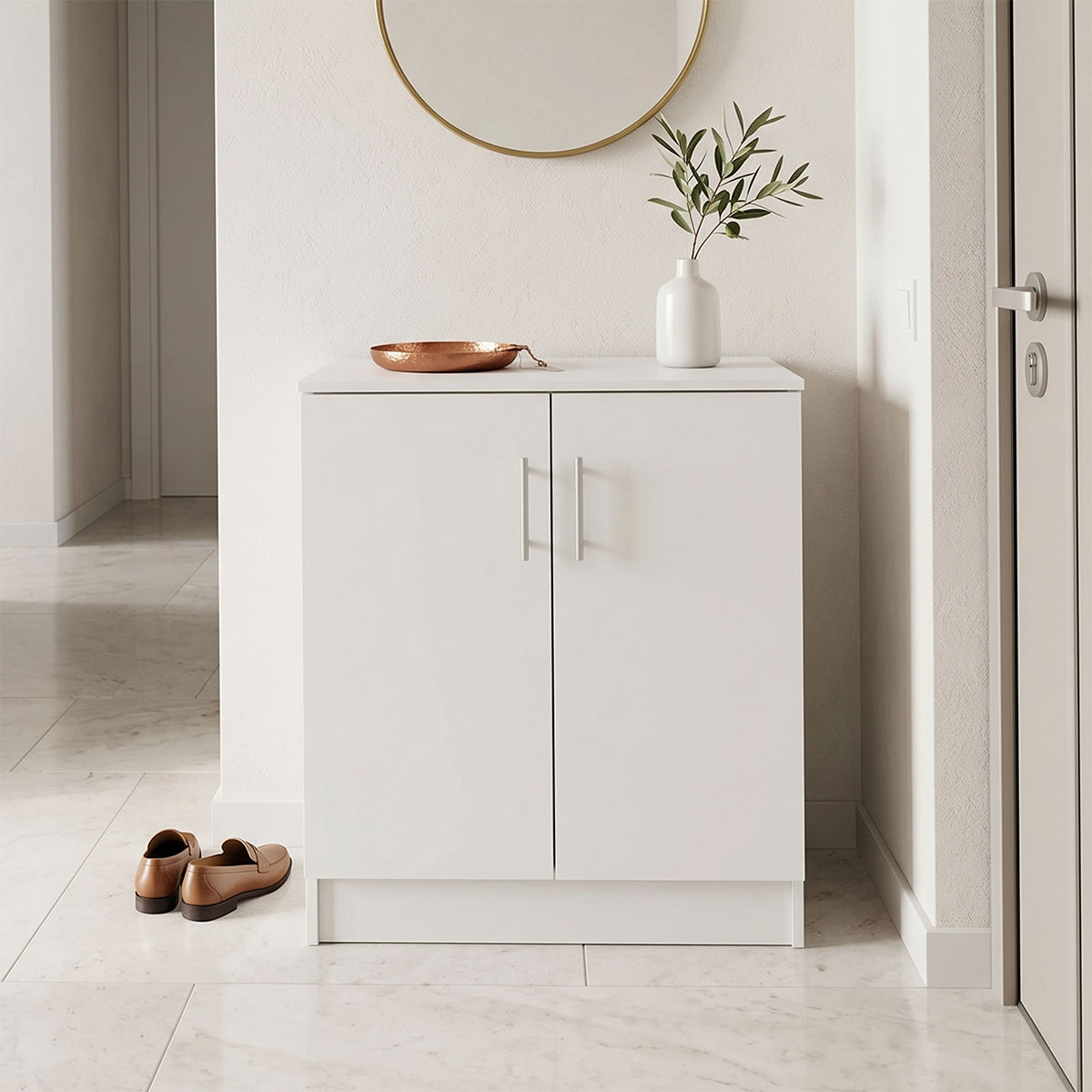 383-000214 Shoe cabinet for 6 pairs of shows Souken white 60x40x80cm - Image 1