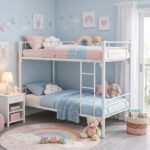 Belit metal bunk bed white 90x190cm