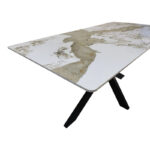 Table Bethan sintered stone-metal white marble look-black 160x80x75cm - Image 5