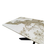 Table Bethan sintered stone-metal white marble look-black 160x80x75cm - Image 6