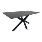 Table Bethan sintered stone-metal black marble look-black 160x80x75cm