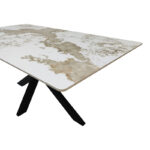 Table Bethan sintered stone-metal white marble look-black 180x90x75cm - Слика 3
