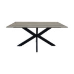 Table Bethan sonoma with grey mdf and black metal 160x80x75cm