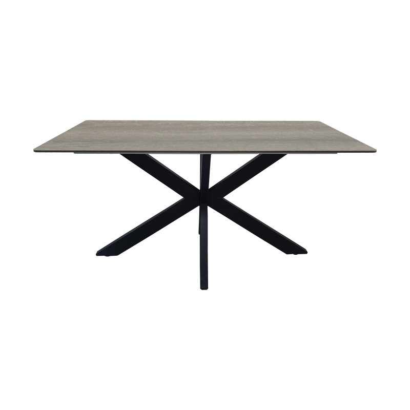 390-000031-1 Table Bethan sonoma with grey mdf and black metal 160x80x75cm - Слика 1