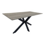Table Bethan sonoma with grey mdf and black metal 180x90x75cm