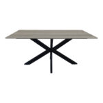 Table Bethan sonoma with grey mdf and black metal 180x90x75cm - Image 2