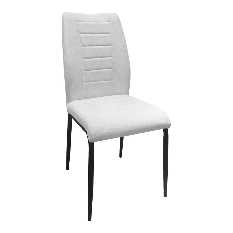 392-000018 Wedena chair beige-black fabric metal legs 46x50x94cm - Image 1
