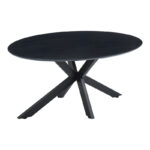 Makrey table black mdf- metal legs 160x90x75cm - Image 2