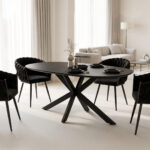 Makrey table black mdf- metal legs 160x90x75cm