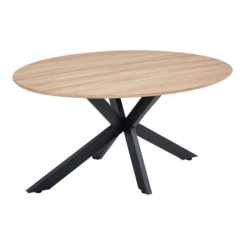 392-000020 Makrey table sonoma mdf-black metal legs 160x90x75cm - Image 1
