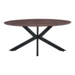 Makrey table walnut mdf-black metal legs 160x90x75cm - Image 2
