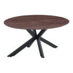 Makrey table walnut mdf-black metal legs 160x90x75cm