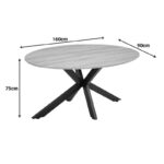 Makrey table walnut mdf-black metal legs 160x90x75cm - Image 4