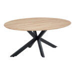 Makrey table sonoma mdf-black metal legs 180x90x75cm