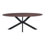 Makrey table walnut mdf-black metal legs 180x90x75cm - Слика 2