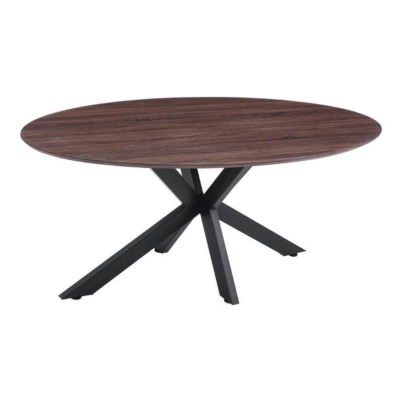 392-000023 Makrey table walnut mdf-black metal legs 180x90x75cm - Слика 1
