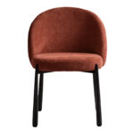Denna chair terracotta fabric-black metal legs 52x60x85cm - Слика 4