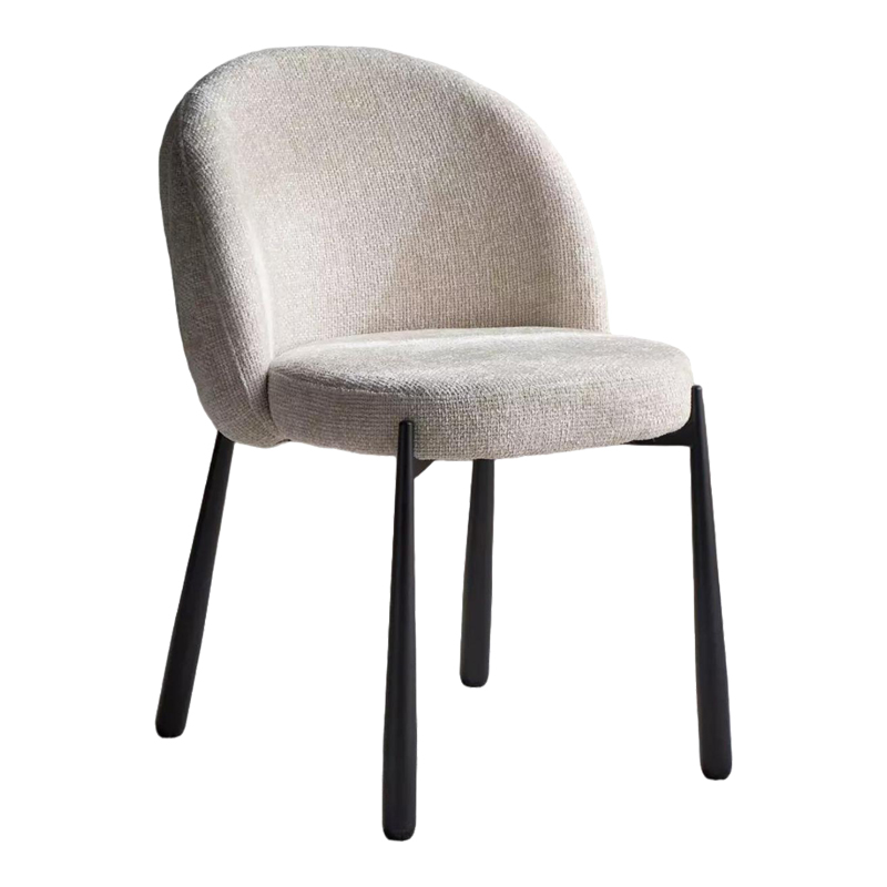 392-000026 Denna chair beige fabric-black metal legs 52x60x85cm - Image 1