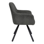 Kinuz armchair, anthracite-black fabric, metal legs, 55x60x86cm - Слика 2