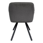 Kinuz armchair, anthracite-black fabric, metal legs, 55x60x86cm - Слика 4