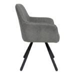 Kinuz armchair, grey-black fabric, metal legs, 55x60x86cm - Слика 2