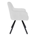 Kinuz  armchair, beige-black fabric, metal legs, 55x60x86cm - Image 2