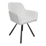 Kinuz  armchair, beige-black fabric, metal legs, 55x60x86cm