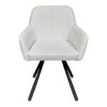 Kinuz  armchair, beige-black fabric, metal legs, 55x60x86cm - Image 3