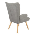 Armchair Gerlina light grey fabric and legs in natural color 71x64x94cm - Image 3