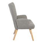 Armchair Gerlina light grey fabric and legs in natural color 71x64x94cm - Image 4