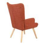 Armchair Gerlina terracotta fabric and legs in natural color 71x64x94cm - Image 3