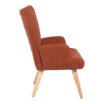 Armchair Gerlina terracotta fabric and legs in natural color 71x64x94cm - Image 4