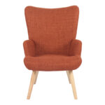 Armchair Gerlina terracotta fabric and legs in natural color 71x64x94cm - Image 5
