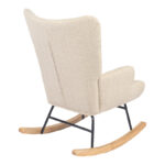 Rotating armchair Jianna cream fabric and legs in natural color 79x64x89cm - Image 3