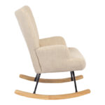 Rotating armchair Jianna cream fabric and legs in natural color 79x64x89cm - Image 4