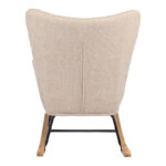 Rotating armchair Jianna cream fabric and legs in natural color 79x64x89cm - Image 6