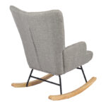 Rotating armchair Jianna light grey fabric and legs in natural color 79x64x89cm - Image 3