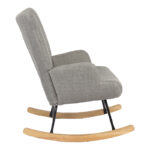 Rotating armchair Jianna light grey fabric and legs in natural color 79x64x89cm - Image 4