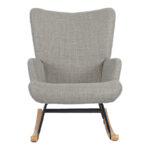 Rotating armchair Jianna light grey fabric and legs in natural color 79x64x89cm - Image 5