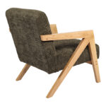 Armchair Garifa green fabric and legs in walnut color 79x75x75cm - Image 3